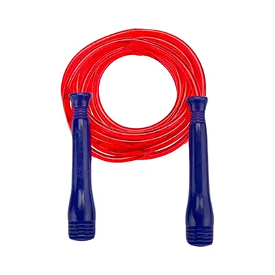 05066a38-c5b2-4c74-a14f-989f7e73ab8c طناب ورزشی بدنسازی تن زیب ژله ای 6 میل | بنفش/قرمز - Image 1