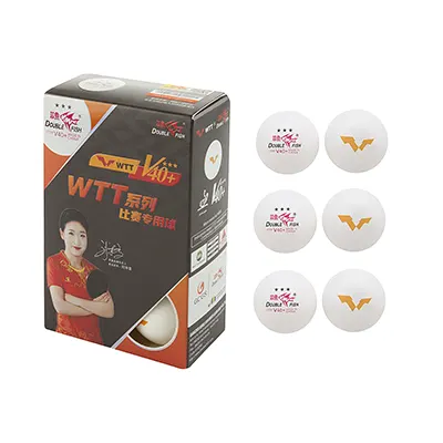 358362a4-4674-4ad9-8998-1977323467f4 توپ پینگ پنگ دبل فیش 3 ستاره V40+ WTT بسته 6 عددی | سفید - Image 1