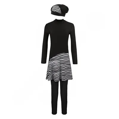 3744b2e9-51dc-4727-888e-dcc887e508e6-mmedium مایو شنا زنانه سه تکه اسلامی Fashion Concept - 5821536 NZD | مشکی/سفید - Image 1