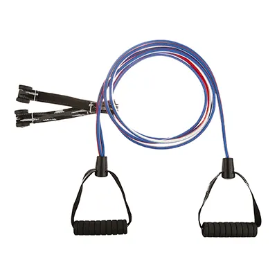 40fc9a07-a602-43c3-9795-34b3a1f93af5 کش بدنسازی مقاومتی کشتی TST دوبل بادی هلدر سایز 2متری Medium | قرمز/آبی - Image 1