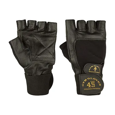 42421bbf-f8be-4f25-a8d3-f52187cc2e09 دستکش بدنسازی نیمه انگشتی مچ بند دار GYM GLOYES | مشکی - Image 1