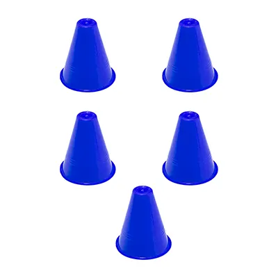 8aae15fd-78b4-40cb-bc3c-90cb4e4e83d0 مانع تمرین اسکیتی مخروطی 8 سانتیمتری بسته 5 عددی | سرمه ای - Image 1