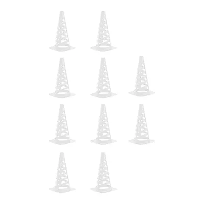 a2a96234-0ac4-4eb7-9f79-b5cf2c6770bf مانع تمرین فوتبال مخروطی 30 سانتیمتری شیاردار ژله ای بسته 10عددی | سفید - Image 1