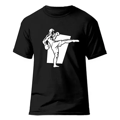 e65482b5-99ed-4233-9cf7-fe11c3405a5e تیشرت کیک بوکسینگ فشن لاین Kick Boxing 5 | مشکی/سفید - Image 1