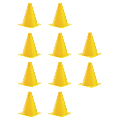 ead41d98-d581-4cf9-9424-c6db2a907a72 مانع تمرین فوتبال مخروطی 17 سانتیمتری ژله ای بسته 10عددی | زرد - Image 1