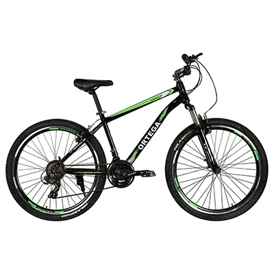 f2e51262-b09f-4bc0-927c-eda1962284cf دوچرخه مردانه ORTEGA - SHIMANO لقمه ای سایز 26 | مشکی/سبز - Image 1