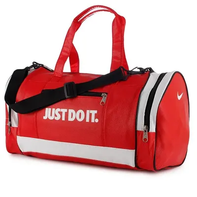 18b4b05b0109456a8fd88553b9fce6be-mmedium ساک ورزشی چرمی طرح نایک Just Do it TFR | قرمز/سفید - Image 1