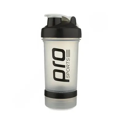 3b19b7dd-6ba8-437b-9453-e79ab070209f-mmedium قمقمه شیکر ورزشی 450 سی سی پرو اسپرتز چهار تکه BRS | مشکی/سفید - Image 1
