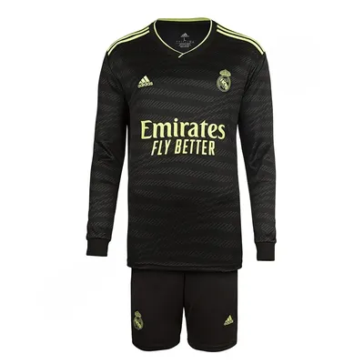 7ed02e20-454d-4c70-a2bf-f58d4ae47d3f-mmedium ست بلوز شورت فوتبال سوم رعال مادرید آدیداس | مشکی/فسفری - Image 1