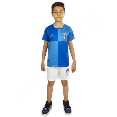 ac3cdfa7-98de-4c74-ae2c-6b26c6834fd4-mmedium ست پیراهن شورت فوتبال بچه گانه اول تیم ملی ایتالیا پوما | آبی - Image 1
