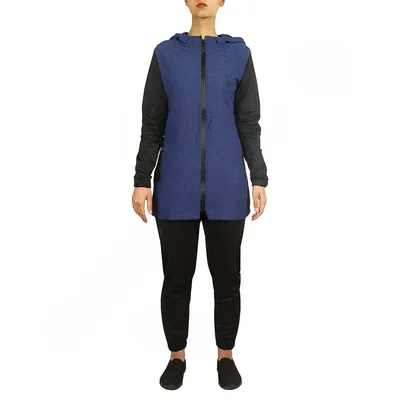 264c7509-0db7-4c3d-aae4-f7d96cd4f469-mmedium-2 ست مانتو شلوار ورزشی زنانه طرح ریبوک کراس فیت | سرمه ای/مشکی - Image 1