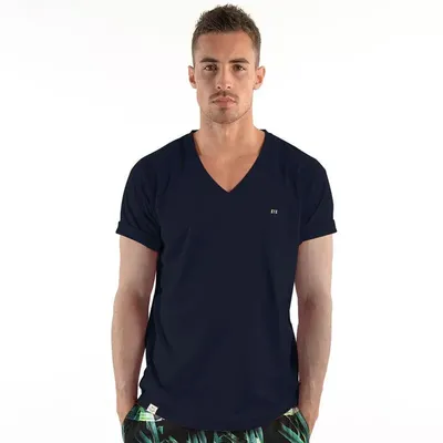 2793e53651364090bf09a3a2d5366fca-mmedium تیشرت مردانه Double Impact V-neck K1X | سرمه ای - Image 1