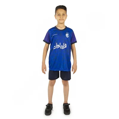 29852a7b-feae-459b-8c1b-2d25f46c5f70-mmedium-1 ست پیراهن شورت فوتبال بچه گانه استقلال ES01 هواداری | آبی/سرمه ای - Image 1