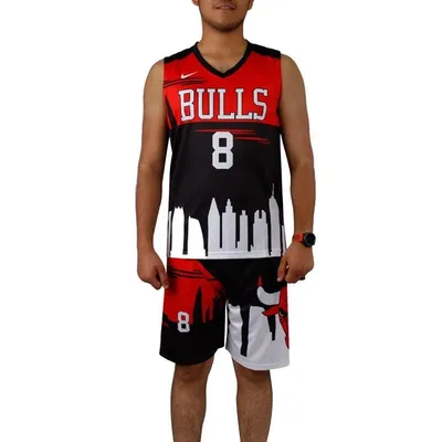 5ccf6b22cd75436c94691278f6a7a473-mmedium ست رکابی شلوارک بسکتبال Bulls NZD | مشکی/قرمز - Image 1