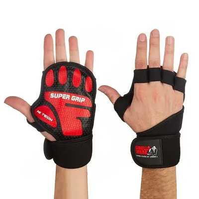 63c404b6bbf94d7bab3cecf53c3c6910-mmedium-2 کف بند بدنسازی Gorilla Wear MDM | مشکی/قرمز - Image 1