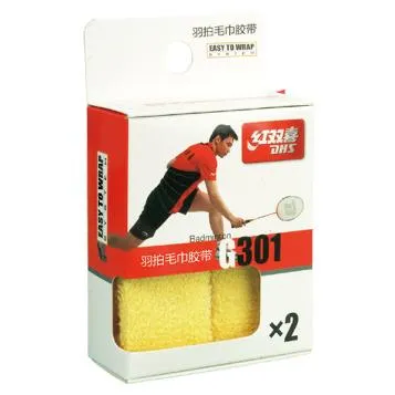 885df7a611cc41408a787293ad32faf8-mmedium-2 گریپ عرق گیر دسته راکت بدمینتون دبل هپینس حوله ای G301 | زرد - Image 1