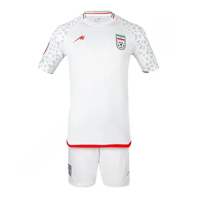 8abade68d3aa4cee975299c5390d1bdd-mmedium ست پیراهن شورت فوتبال اول تیم ملی ایران جام جهانی | سفید - Image 1