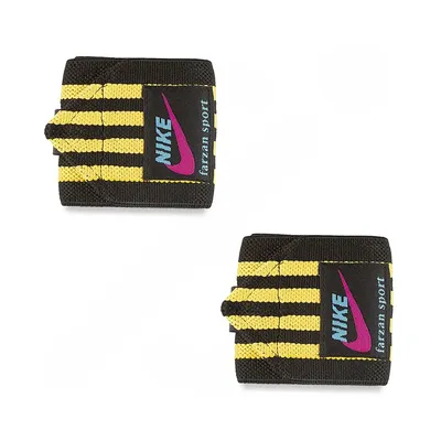 97d1c4e9-e29f-4a2e-b5c5-f5cd425a91d6-mmedium مچ بند بدنسازی جفتی چسبی بندی طرح نایک 40*8 سانتیمتری DST | مشکی/زرد - Image 1