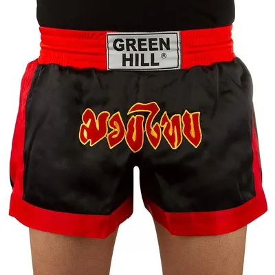 ea1b6e89484b40b785b86a332dfd2222-mmedium شلوارک کیک بوکس ساتن Green Hill BYT | مشکی/قرمز - Image 1