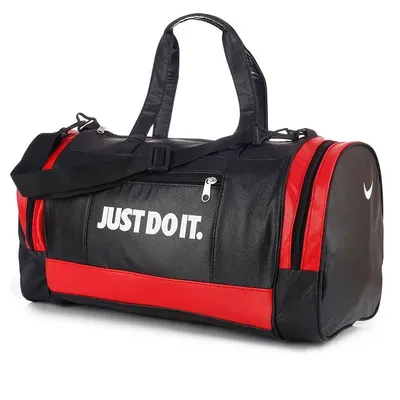 ef327115b79542fd9e34125680ac13cf-mmedium-2 ساک ورزشی چرمی طرح نایک Just Do it TFR | مشکی/قرمز - Image 1