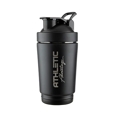 df4f672c-0660-4b3c-858c-0810fdbfb253 قمقمه شیکر ورزشی 600 سی سیATHLETIC دو تکه استیل AT 5501 | مشکی - Image 1
