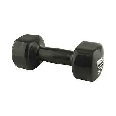 56877340-ed35-4f19-8dc4-9d9a4699e6f1 دمبل بدنسازی ایروبیک بانوان روکش دار تکی 5 کیلویی MG SPORT | مشکی - Image 1