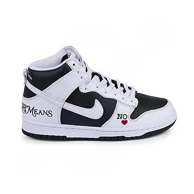 fc47819c-802d-47e8-89ec-07f36a8b1086 کفش ورزشی زنانه ساقدار نایک SB DUNK HIGH 1383 | سفید/مشکی - Image 1