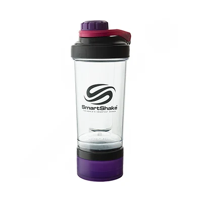 f46d3e4f-1ad4-43c9-9f6f-be4ffba3b8c0 قمقمه شیکر ورزشی 500 سی سی سه تکه Smart Shake | طوسی/بنفش - Image 1